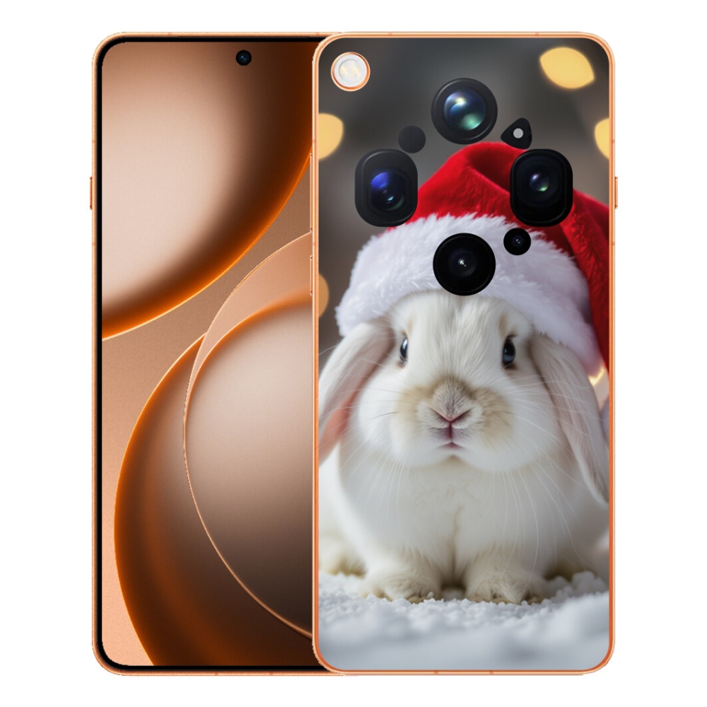 Gelový kryt mmCase na Oppo Find X9 Ultra - vánoční králík