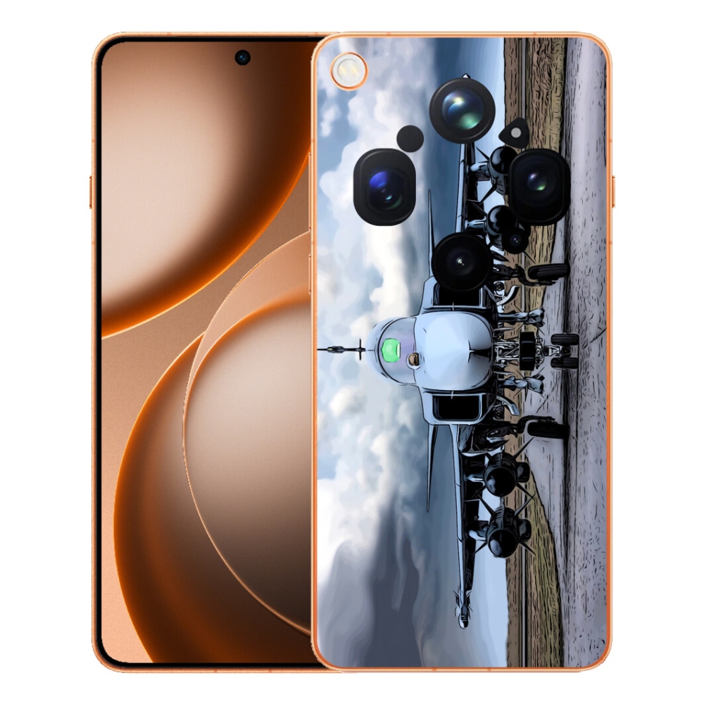 Gelový kryt mmCase na Oppo Find X9 Ultra - vojenské letadlo
