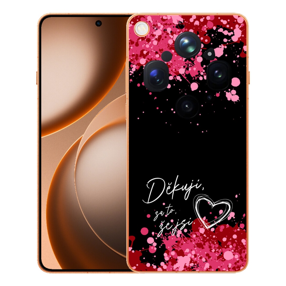 Gelový kryt mmCase na Oppo Find X9 Ultra - zamilovaný text 2 černé pozadí