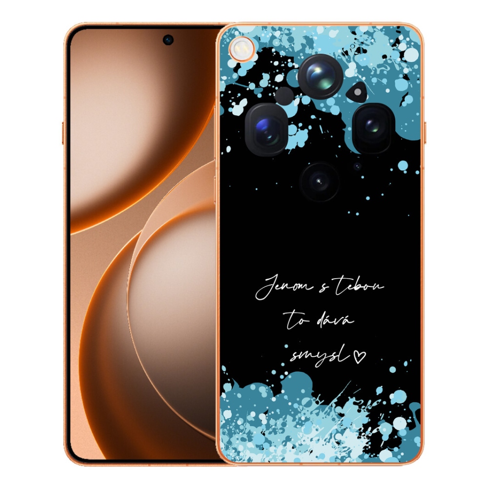 Gelový kryt mmCase na Oppo Find X9 Ultra - zamilovaný text černé pozadí