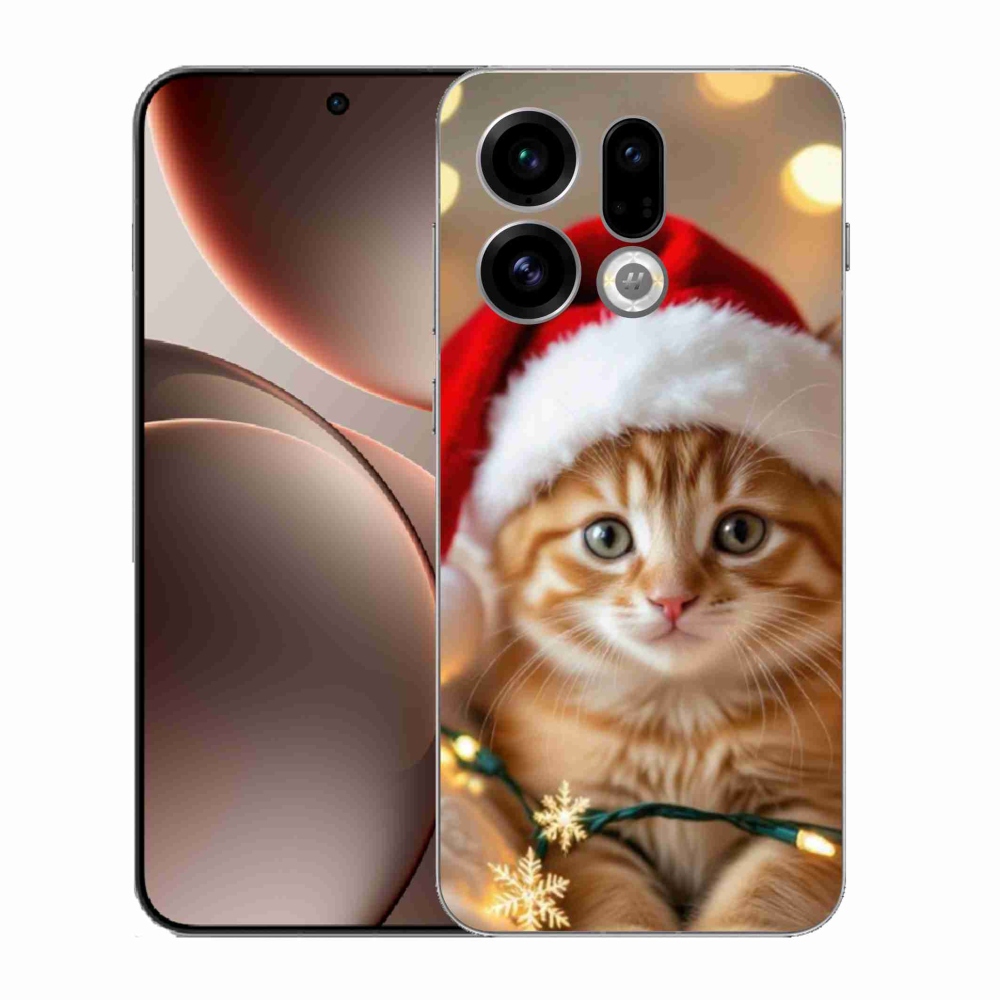 Gelový kryt mmCase na Oppo Find X9 - vánoční kotě