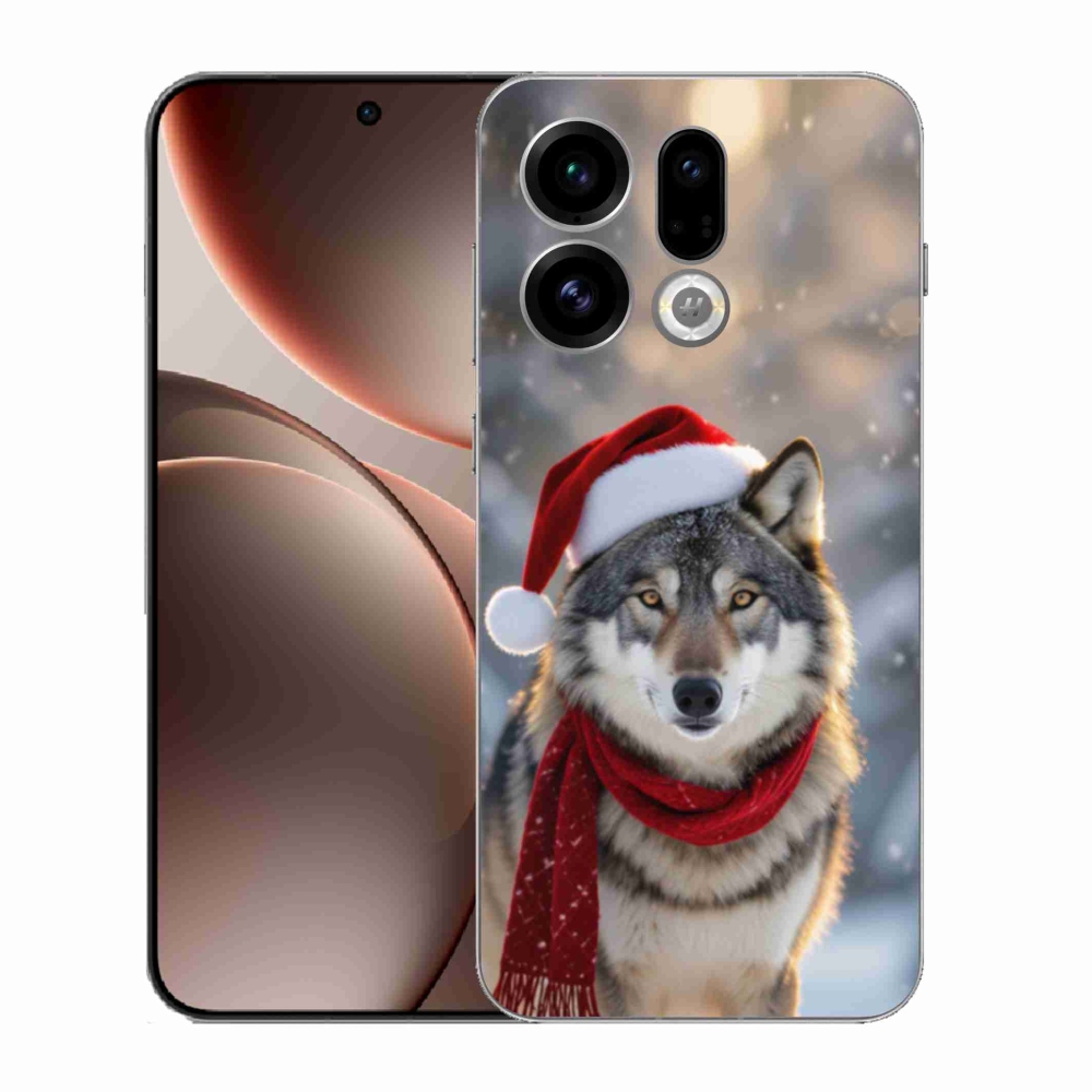 Gelový kryt mmCase na Oppo Find X9 - vánoční vlk