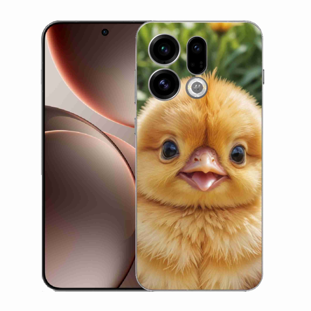 Gelový kryt mmCase na Oppo Find X9 - veselé kuřátko