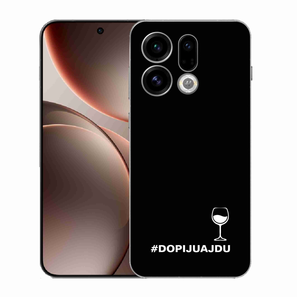 Gelový kryt mmCase na Oppo Find X9 - vinný motiv černé pozadí