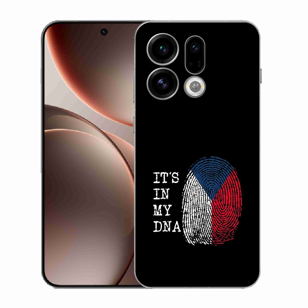 Gelový kryt mmCase na Oppo Find X9 - vlajka otisk prstu černé pozadí