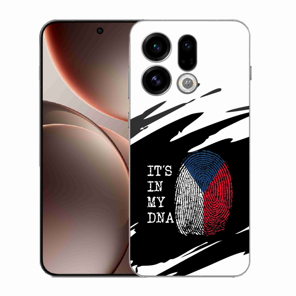 Gelový kryt mmCase na Oppo Find X9 - vlajka otisk prstu černobílé pozadí
