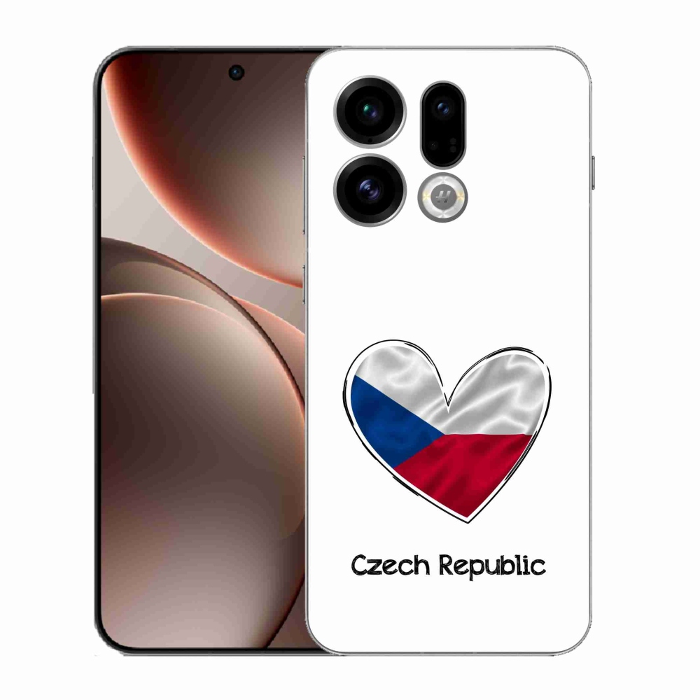 Gelový kryt mmCase na Oppo Find X9 - vlajka srdce bílé pozadí