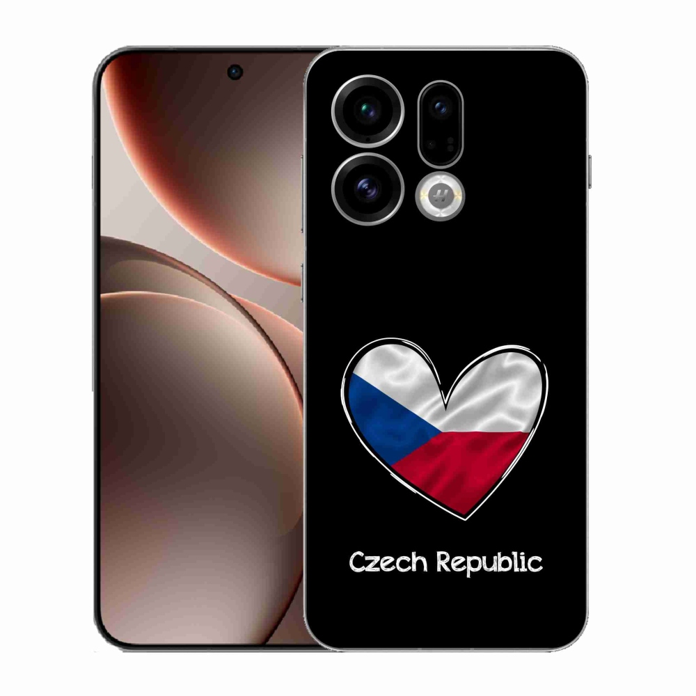 Gelový kryt mmCase na Oppo Find X9 - vlajka srdce černé pozadí