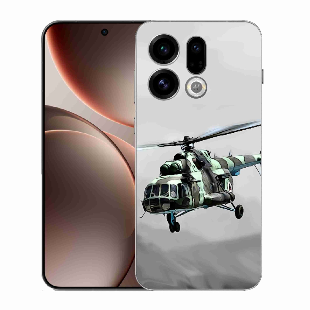 Gelový kryt mmCase na Oppo Find X9 - vojenský vrtulník