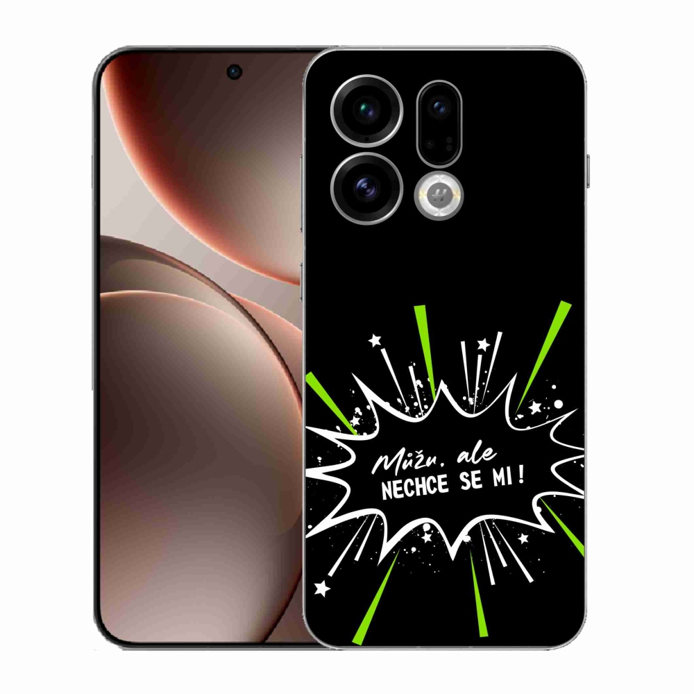 Gelový kryt mmCase na Oppo Find X9 - vtipný text 11 černé pozadí