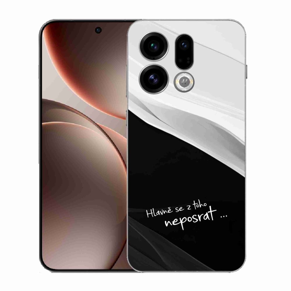 Gelový kryt mmCase na Oppo Find X9 - vtipný text 13 černobílé pozadí