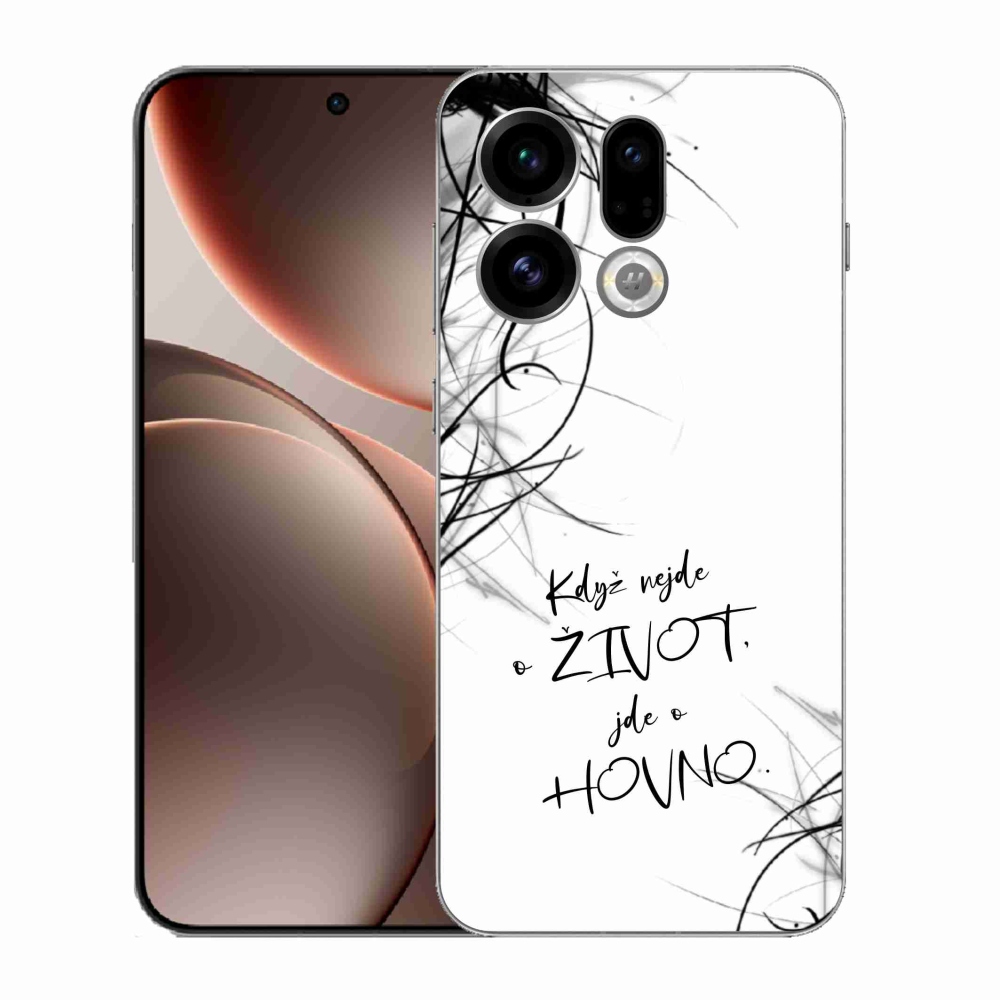 Gelový kryt mmCase na Oppo Find X9 - vtipný text 16 bílé pozadí