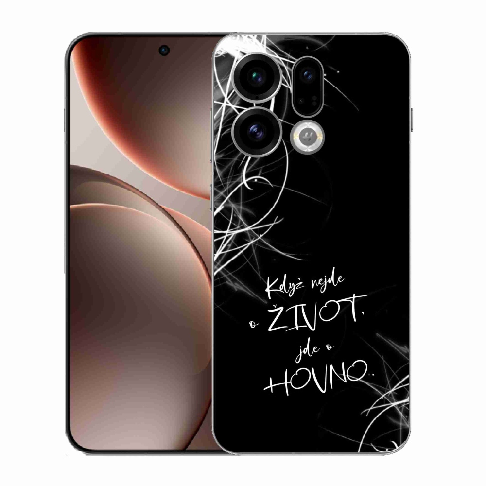 Gelový kryt mmCase na Oppo Find X9 - vtipný text 16 černé pozadí