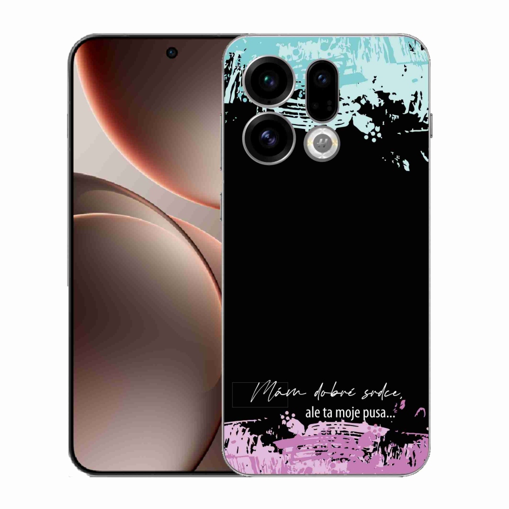 Gelový kryt mmCase na Oppo Find X9 - vtipný text 3 černé pozadí