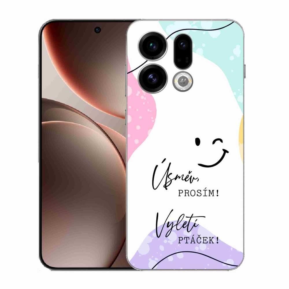 Gelový kryt mmCase na Oppo Find X9 - vtipný text 4 bílé pozadí
