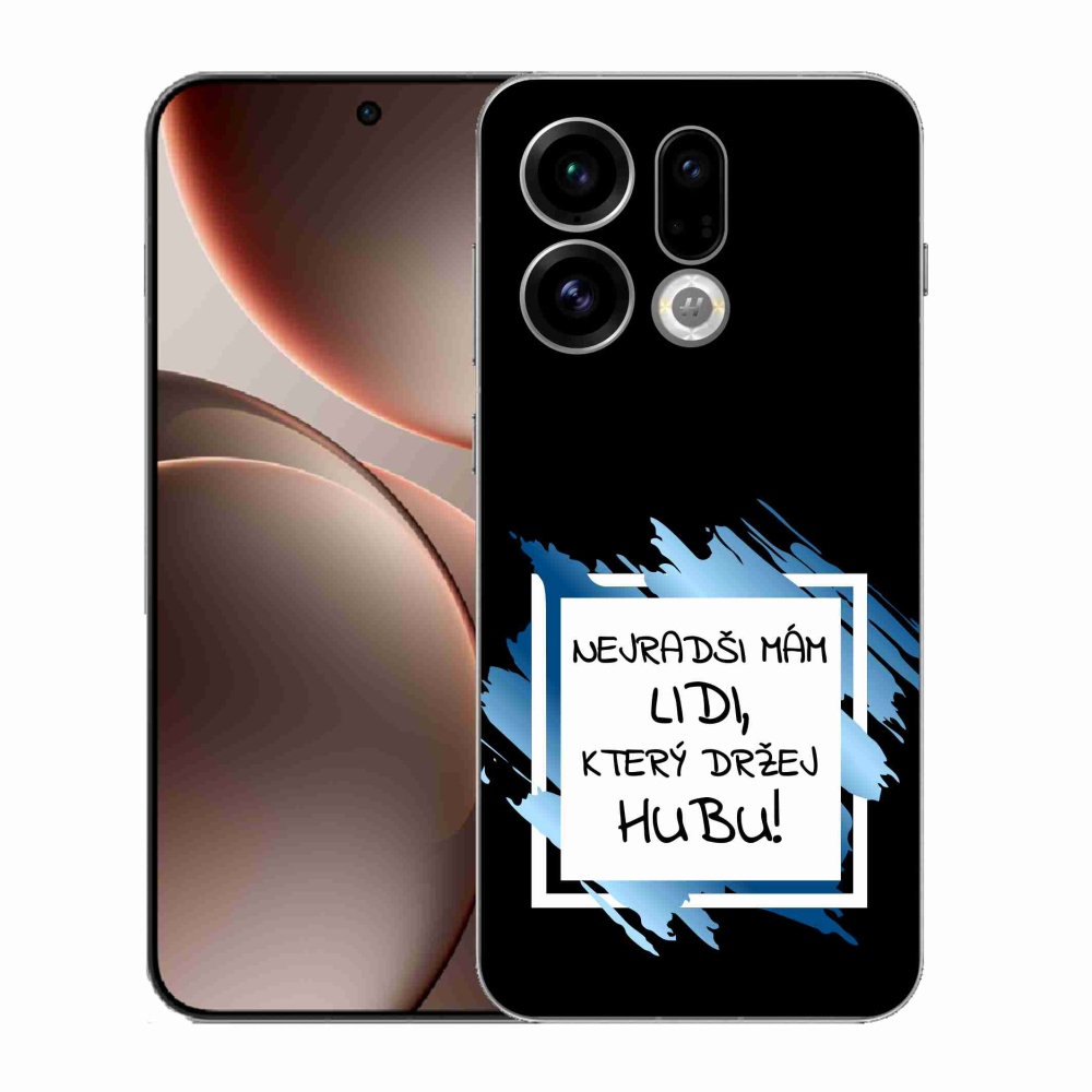 Gelový kryt mmCase na Oppo Find X9 - vtipný text 7 bíločerné pozadí