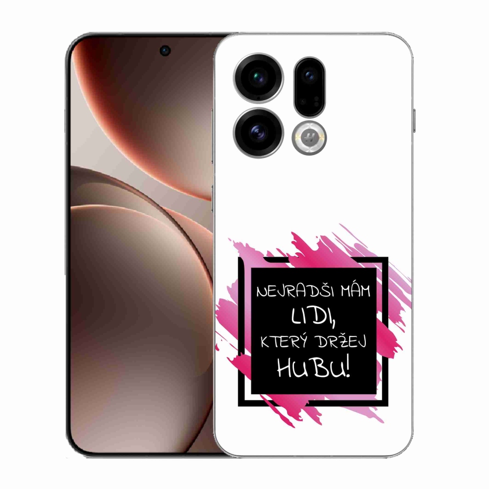 Gelový kryt mmCase na Oppo Find X9 - vtipný text 7 černobílé pozadí
