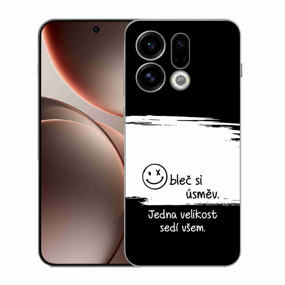Gelový kryt mmCase na Oppo Find X9 - vtipný text 8 bíločerné pozadí
