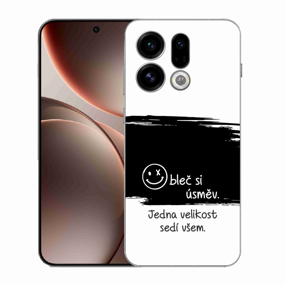 Gelový kryt mmCase na Oppo Find X9 - vtipný text 8 černobílé pozadí