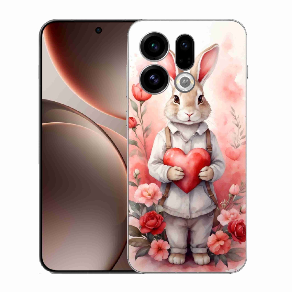 Gelový kryt mmCase na Oppo Find X9 - zajíc se srdíčkem
