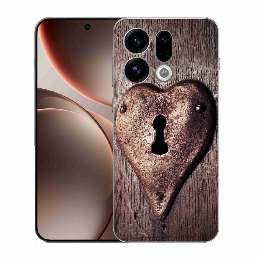 Gelový kryt mmCase na Oppo Find X9 - zámek ve tvaru srdce