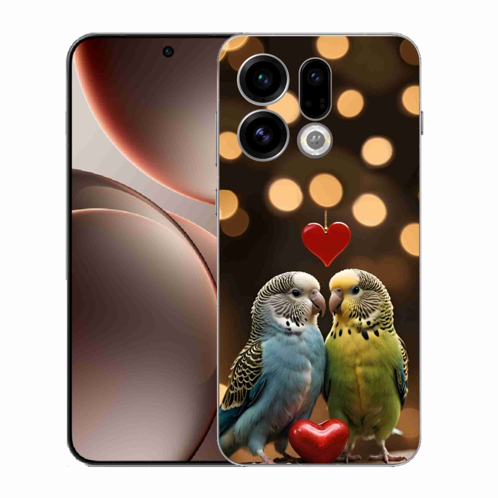 Gelový kryt mmCase na Oppo Find X9 - zamilovaní papoušci