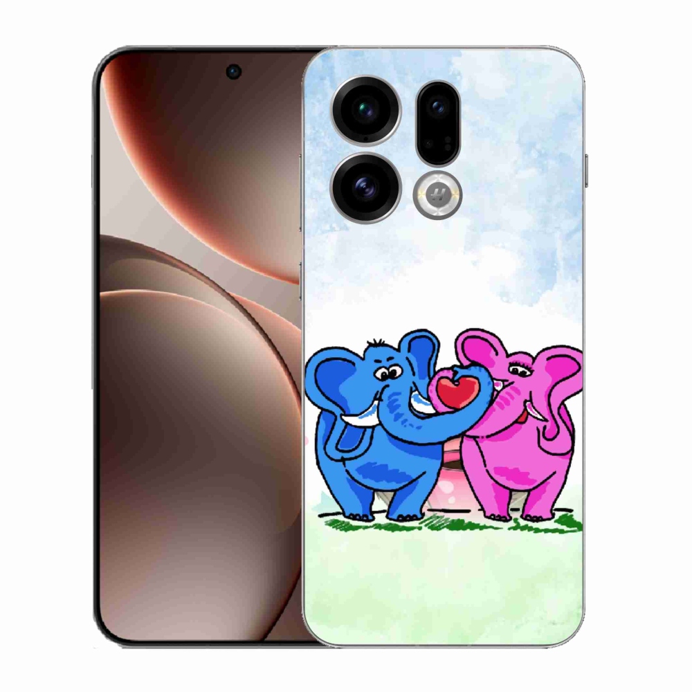 Gelový kryt mmCase na Oppo Find X9 - zamilovaní sloni
