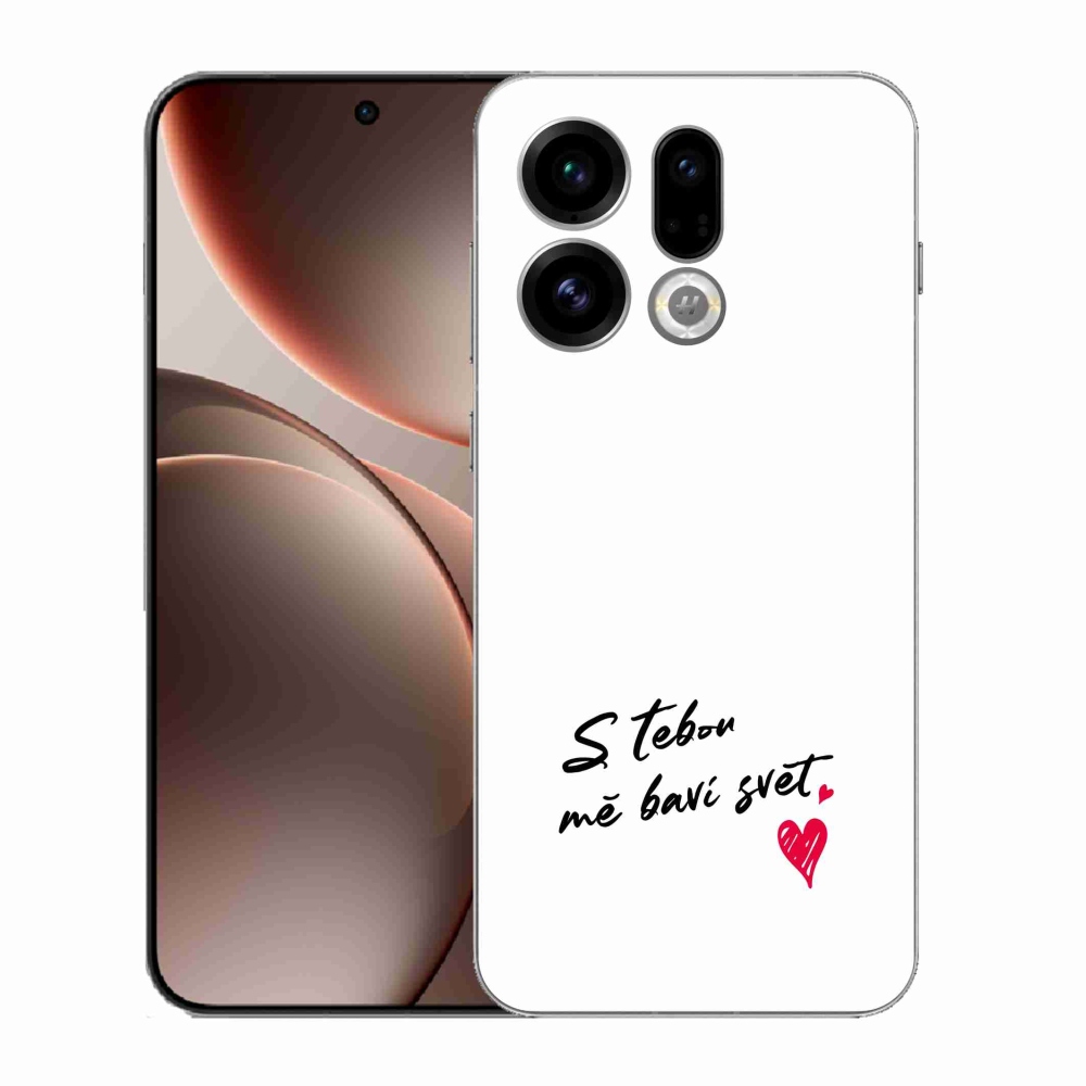 Gelový kryt mmCase na Oppo Find X9 - zamilovaný text 1 bílé pozadí