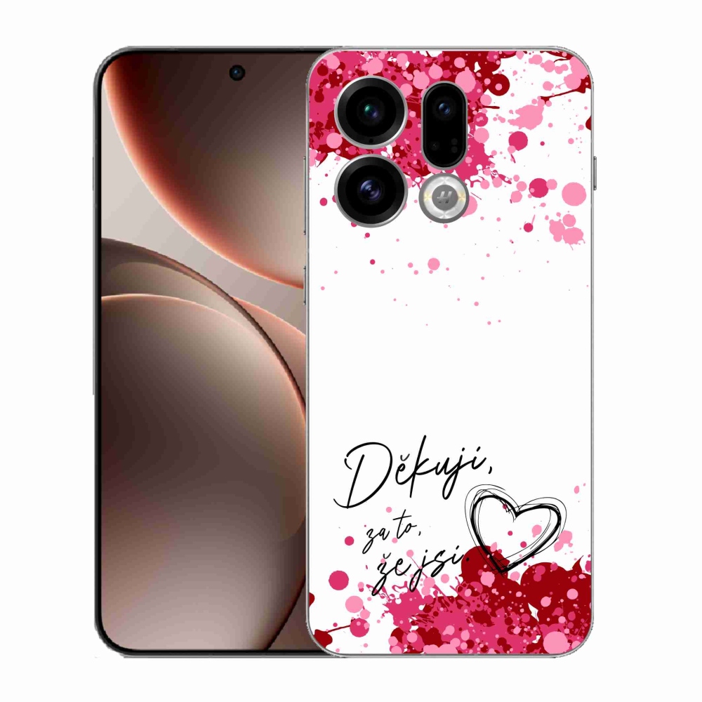Gelový kryt mmCase na Oppo Find X9 - zamilovaný text 2 bílé pozadí