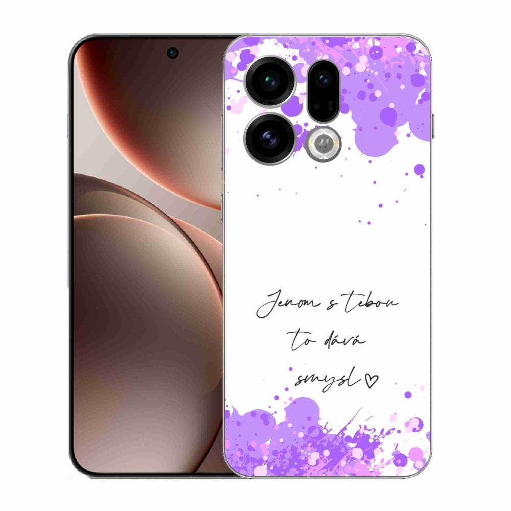 Gelový kryt mmCase na Oppo Find X9 - zamilovaný text bílé pozadí
