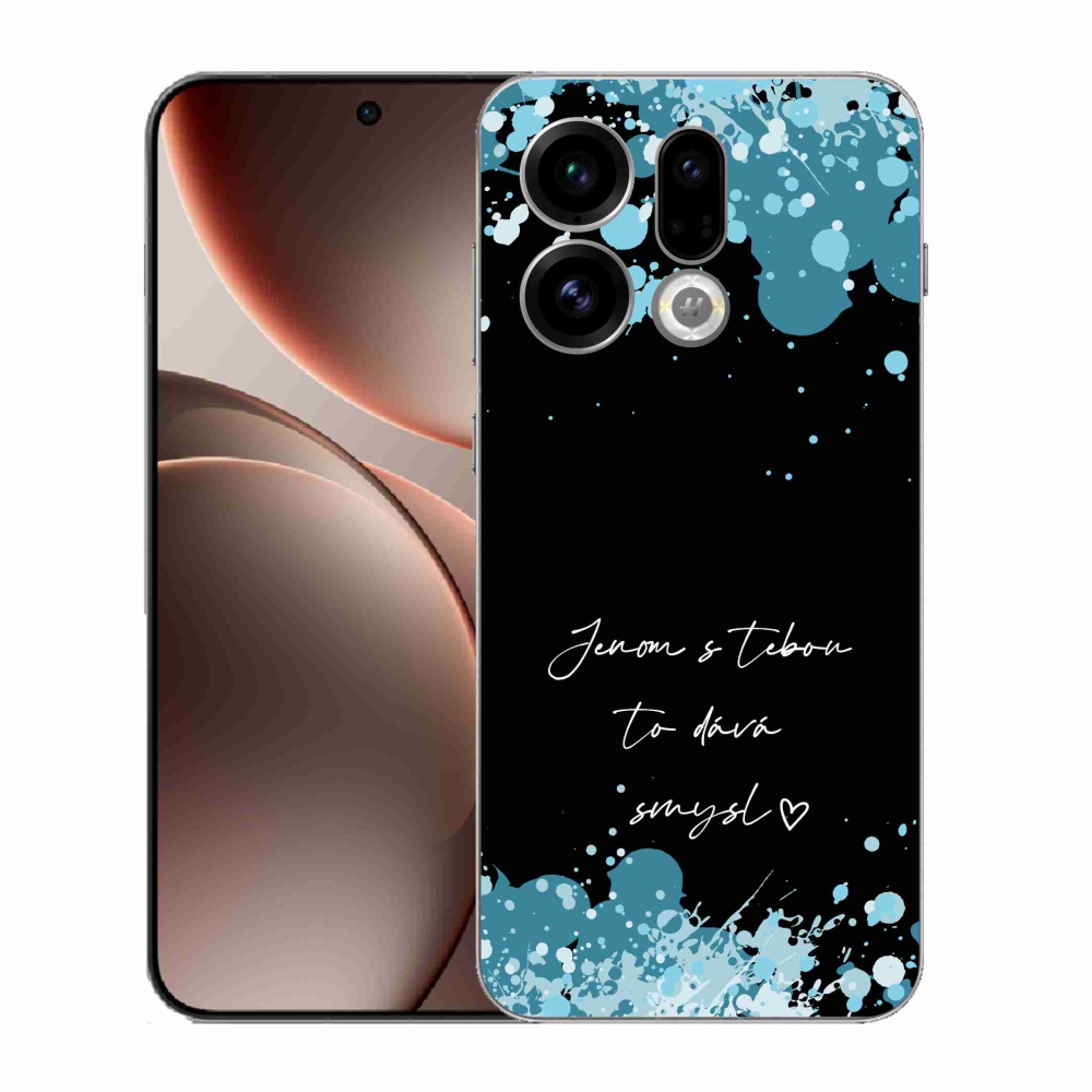 Gelový kryt mmCase na Oppo Find X9 - zamilovaný text černé pozadí