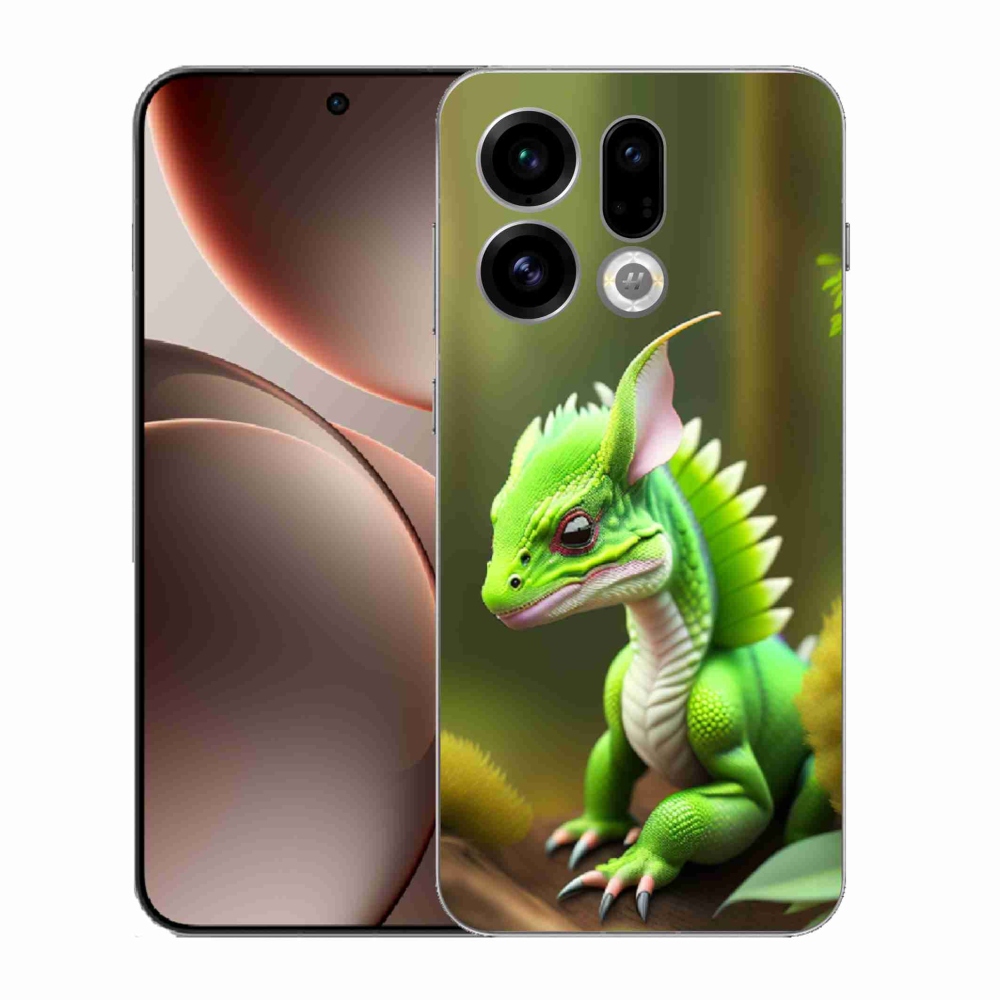 Gelový kryt mmCase na Oppo Find X9 - zelený dráček