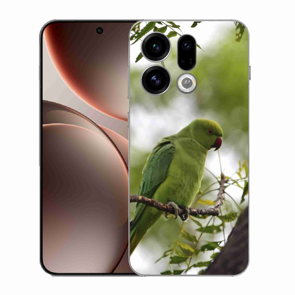 Gelový kryt mmCase na Oppo Find X9 - zelený papoušek