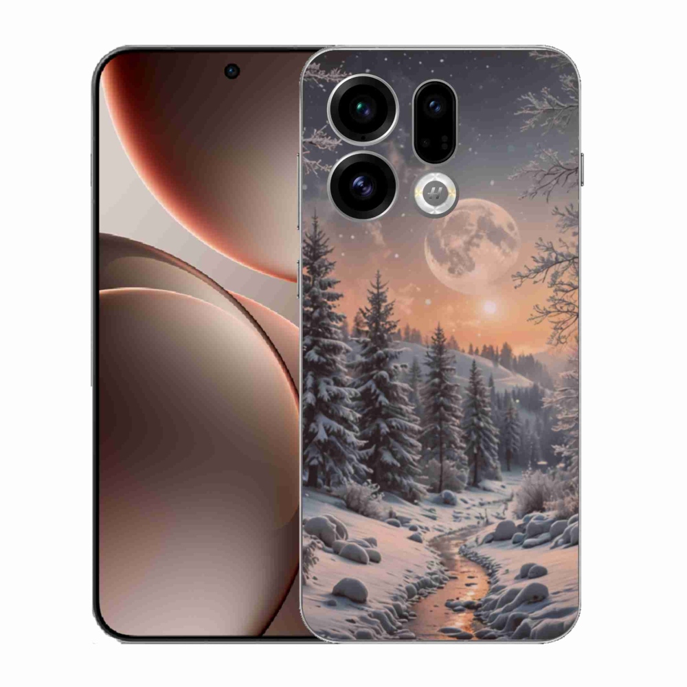Gelový kryt mmCase na Oppo Find X9 - zimní krajina 2