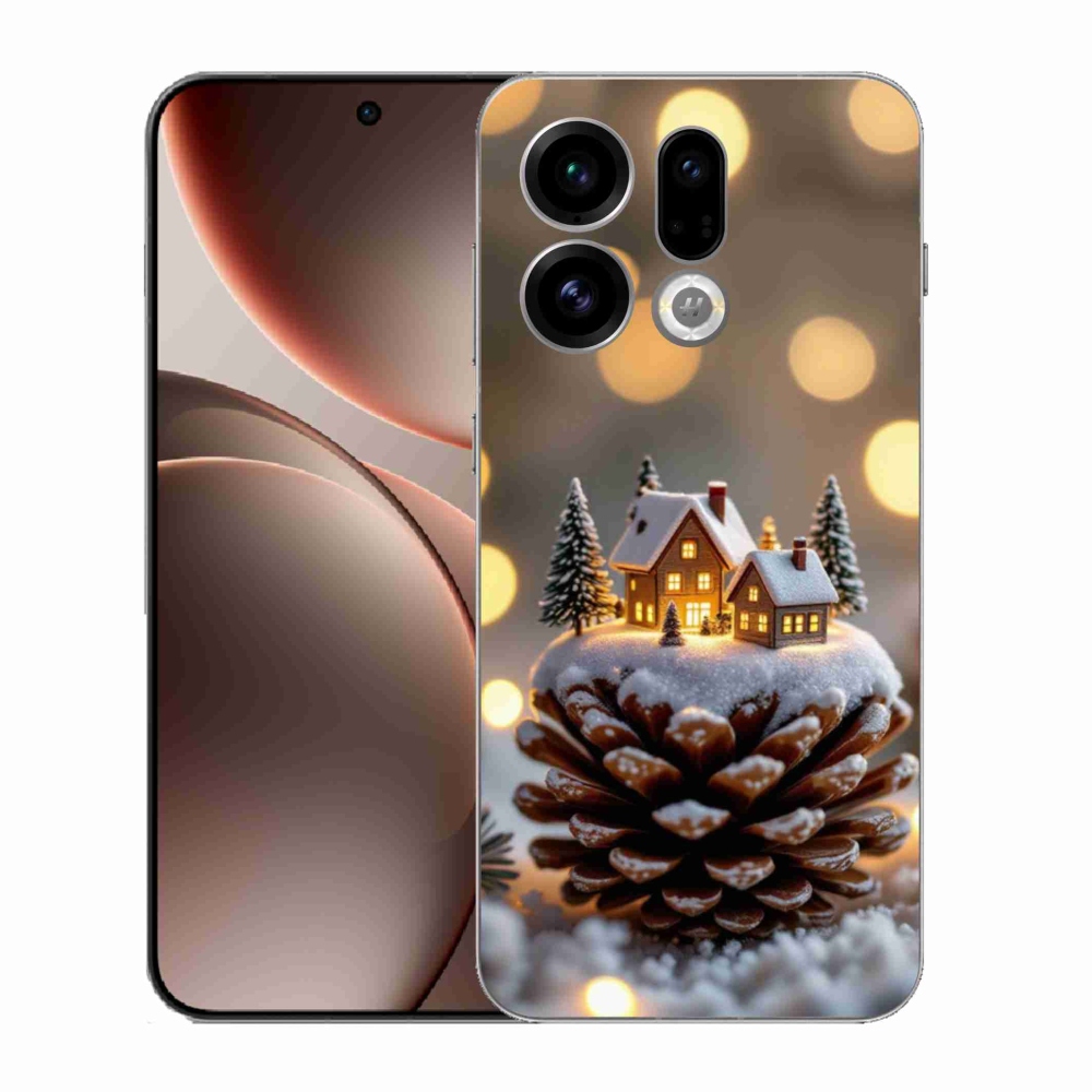 Gelový kryt mmCase na Oppo Find X9 - zimní vesnička