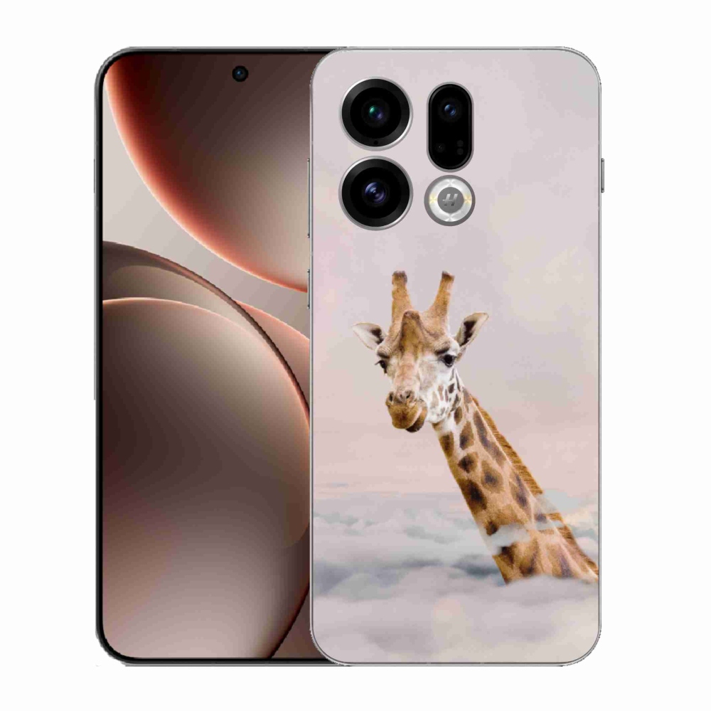 Gelový kryt mmCase na Oppo Find X9 - žirafa v oblacích