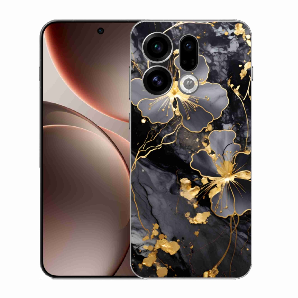Gelový kryt mmCase na Oppo Find X9 - zlaté květy