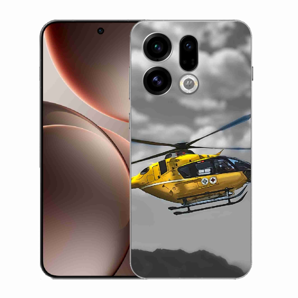 Gelový kryt mmCase na Oppo Find X9 - žlutá helikoptéra