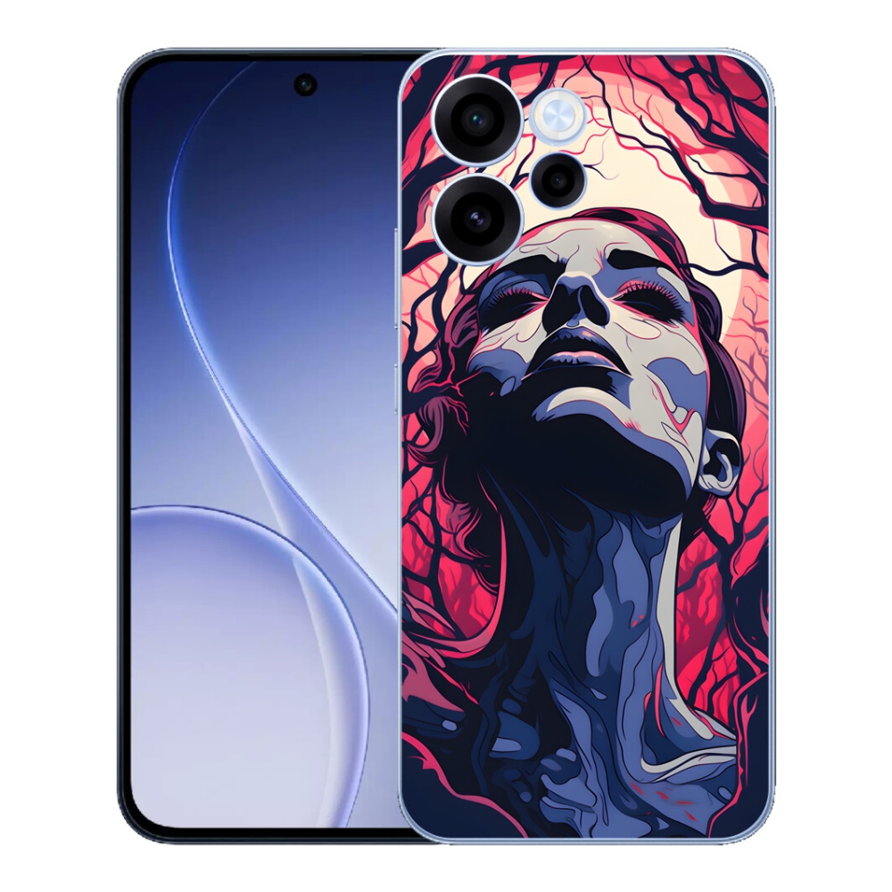 Gelový kryt mmCase na Oppo Reno 15 FS 5G - abstraktní obličej