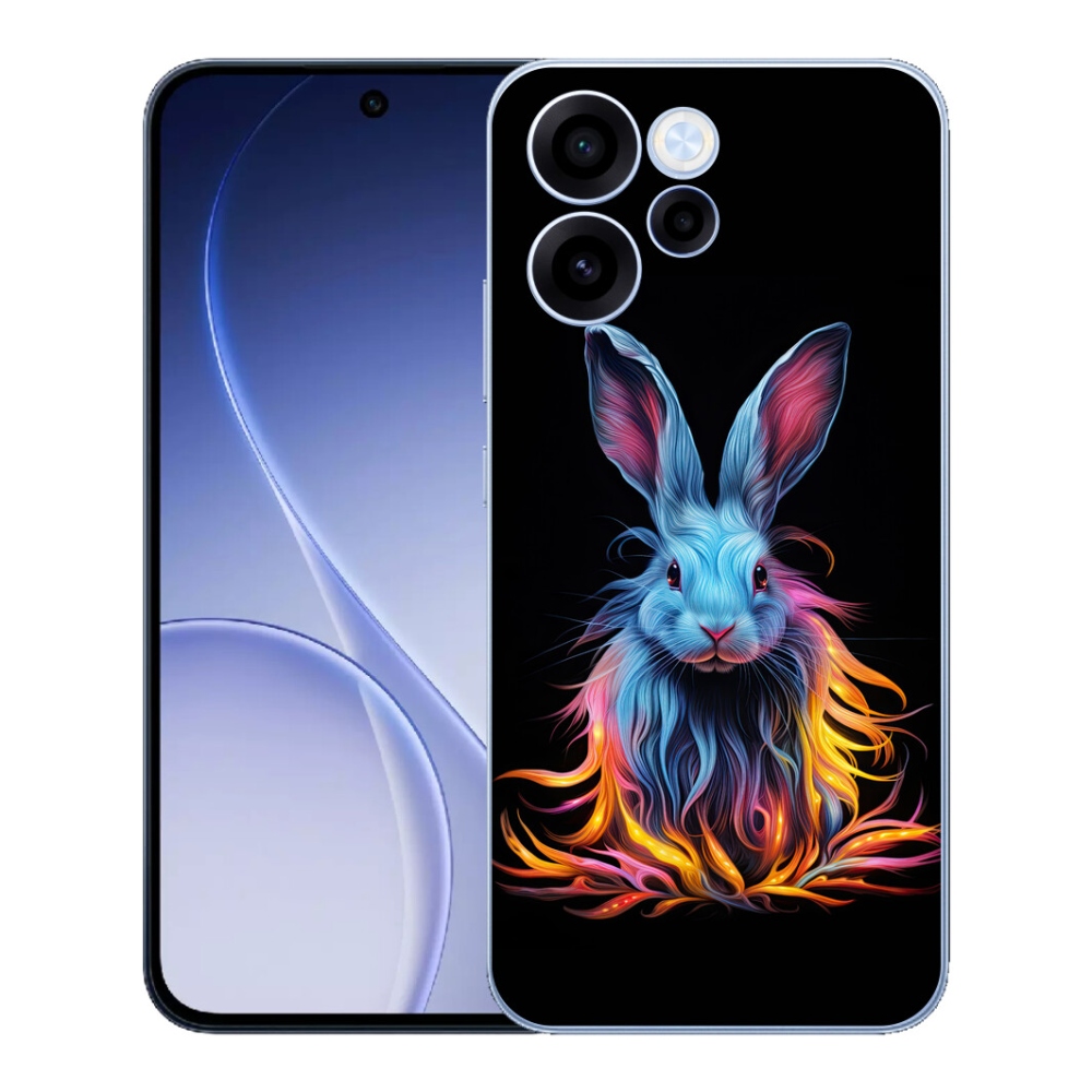 Gelový kryt mmCase na Oppo Reno 15 FS 5G - abstraktní zajíc