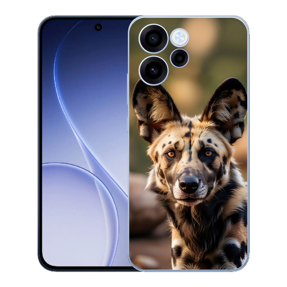 Gelový kryt mmCase na Oppo Reno 15 FS 5G - africký divoký pes