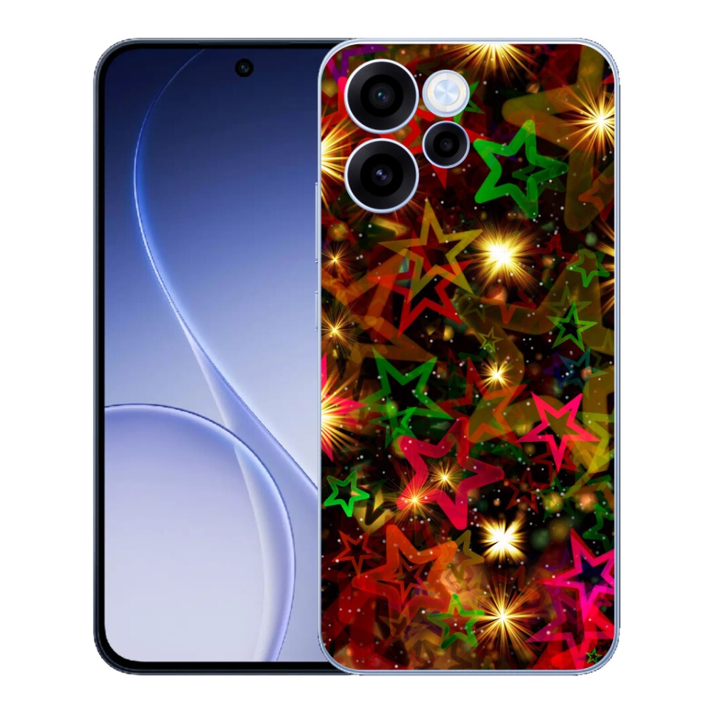 Gelový kryt mmCase na Oppo Reno 15 FS 5G - barevné hvězdičky