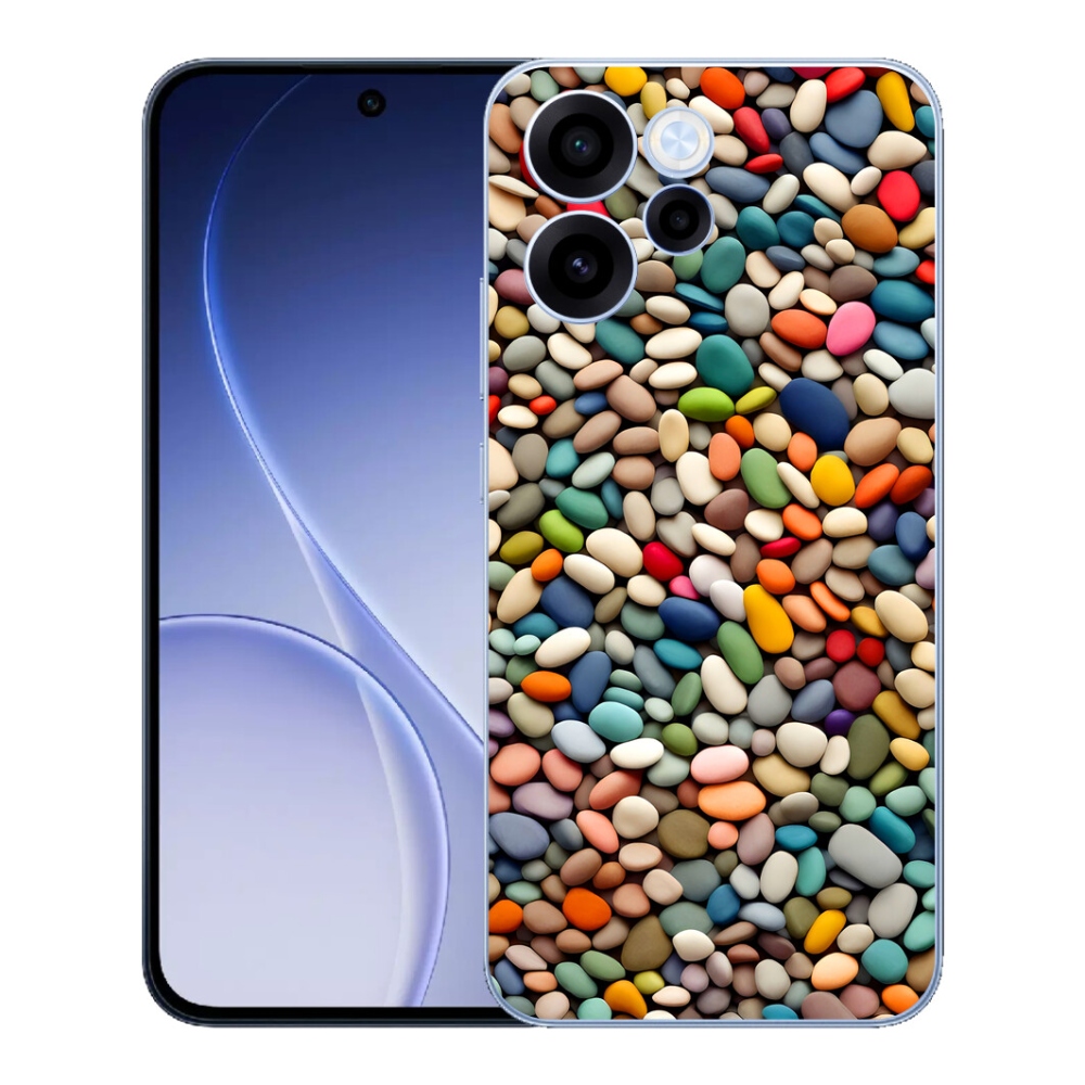 Gelový kryt mmCase na Oppo Reno 15 FS 5G - barevné kamínky 2