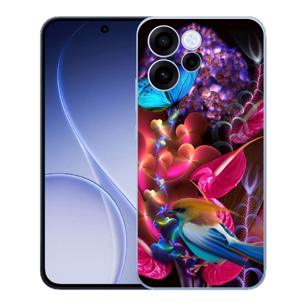 Gelový kryt mmCase na Oppo Reno 15 FS 5G - barevné květiny