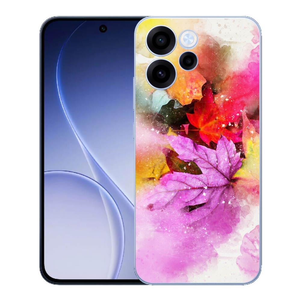 Gelový kryt mmCase na Oppo Reno 15 FS 5G - barevné listy