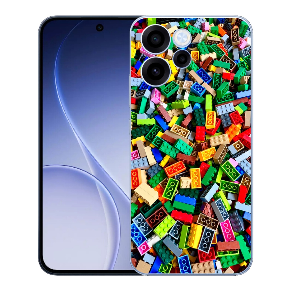 Gelový kryt mmCase na Oppo Reno 15 FS 5G - barevné stavební kostky