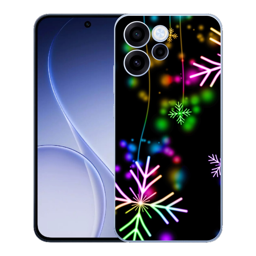 Gelový kryt mmCase na Oppo Reno 15 FS 5G - barevné vločky