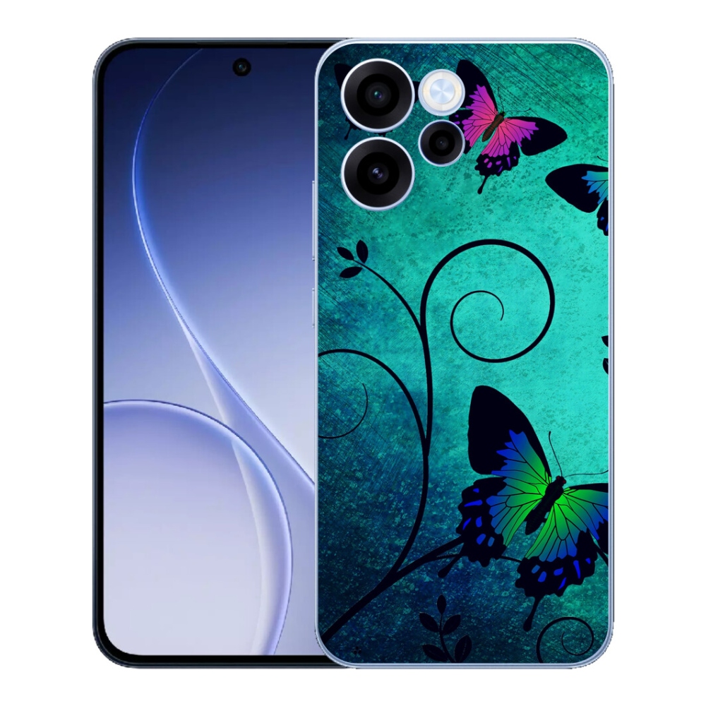 Gelový kryt mmCase na Oppo Reno 15 FS 5G - barevní motýli