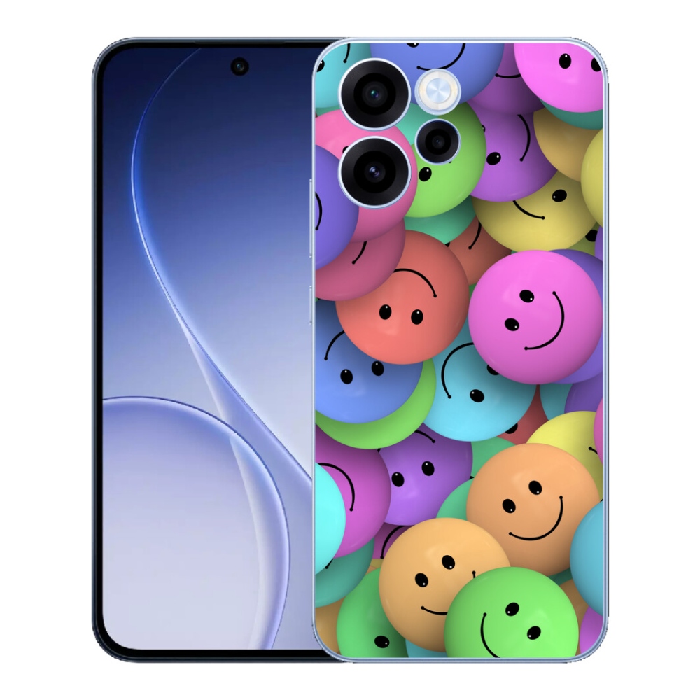 Gelový kryt mmCase na Oppo Reno 15 FS 5G - barevní smajlíci