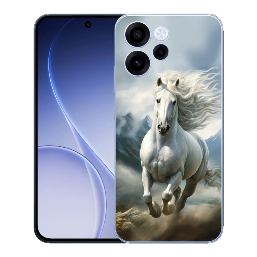 Gelový kryt mmCase na Oppo Reno 15 FS 5G - běžící bílý kůň 3